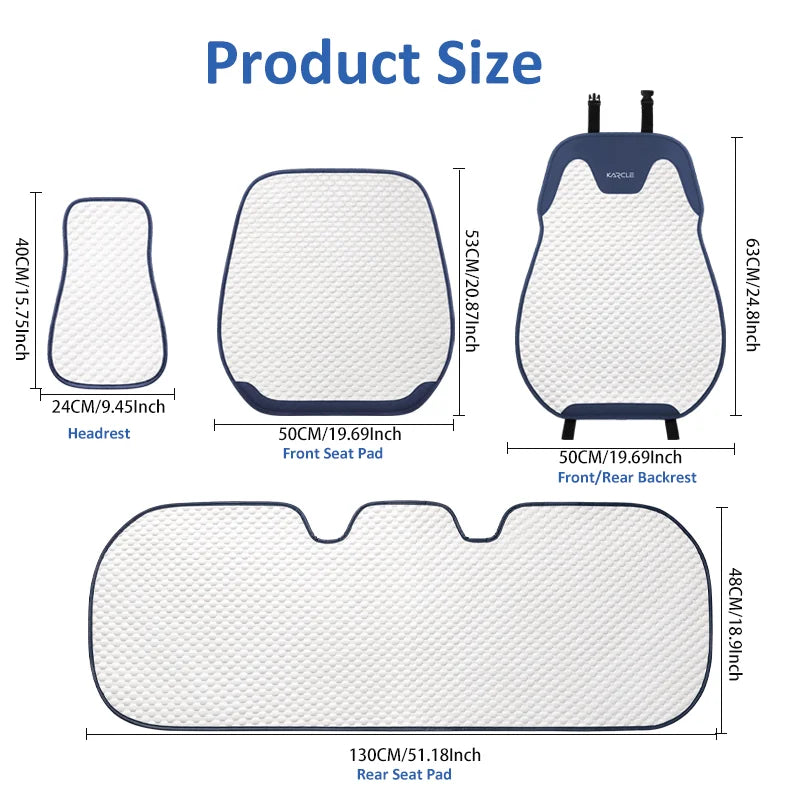 Universal Ice Silk Car Seat Covers Breathable Car Seat Covers Full Set Sweat Absorption Auto Seat Cushion Pad Car Accessories CM World