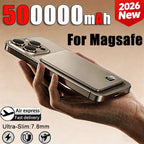 3 IN 1 Power Bank For MagSafe 50000mAh Slim Magnetic Wireless Power Bank 22.5W External Battery For iPhone Samsung 2026 Car Mobile World