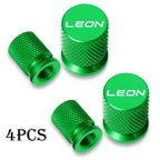 4pcs Auto CNC Badges For Seat Leon Car Wheel Tire Valve Caps Tyre Stem Covers Airdust Waterproof Accessorie CM World