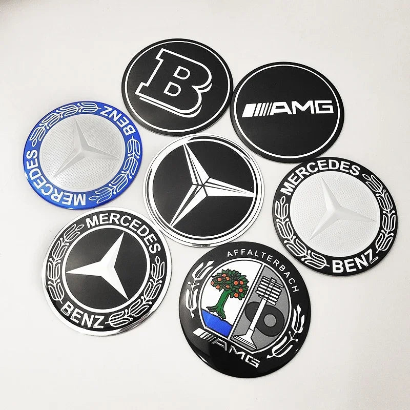 56mm60mm65mm75mm Car Wheel hub Center Cap Badge covers sticker 4pcs Mercedes Benz W204 W205 W212 W213 W177 W176 W117 X253 W247 CM World