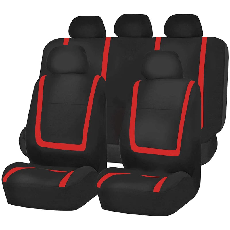 Full Set Car Seat Cover Fabric Universal Polyester Breathable Washable Suitable For Car Truck Van Suv Car Accessories Interior CM World