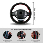Steering Wheel Cover For Car Universal 38cm Braided Car Steering Wheel Protection Cover Suede Leather Anti Slip Car Accessories