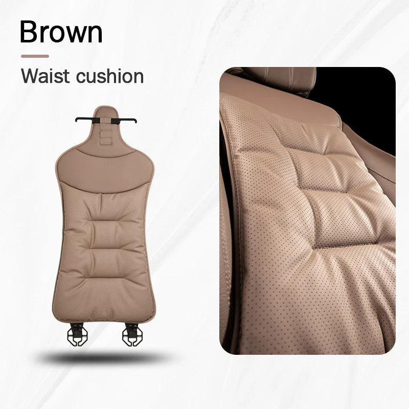 Universal Car Seat Cover Leather Cars Seat Waist Cushion Covers Four Season Auto Interior Seats  Protection Pad Car Accessorie CM World