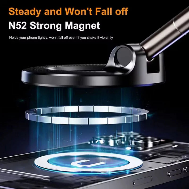 Magnetic Car Phone Holder Foldable Design 360 °     Adjustable Vacuum Mount for Car/Desk/Bathroom/Universal Use CM World