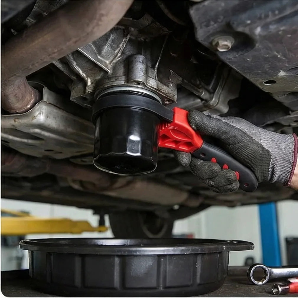 6inch Belt Wrench Oil Filter Puller Strap Spanner Chain Wrench Strap Opener, Adjustable Disassembly Tool Car Mobile World