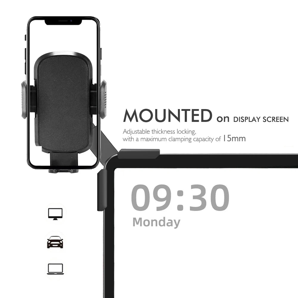 Car Mounted Display Screen Mobile Phone Holder 360 Degree Freely Rotation Foldable Mount Usded for Car Electric Vehicle CM World