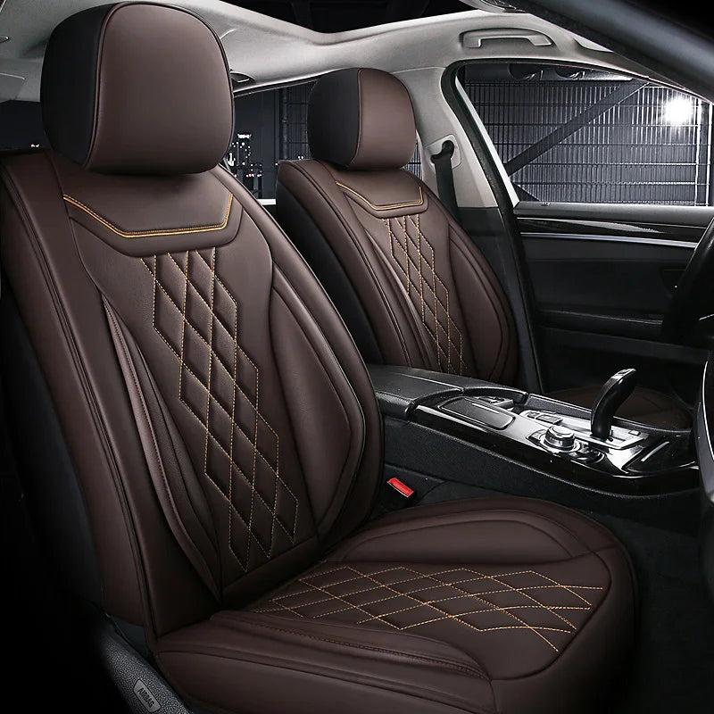 Universal Five-Seater Car Seat Covers Premium Leather Four Seasons Suitable for Most Cars SUVs Off-Road Vehicles CM World