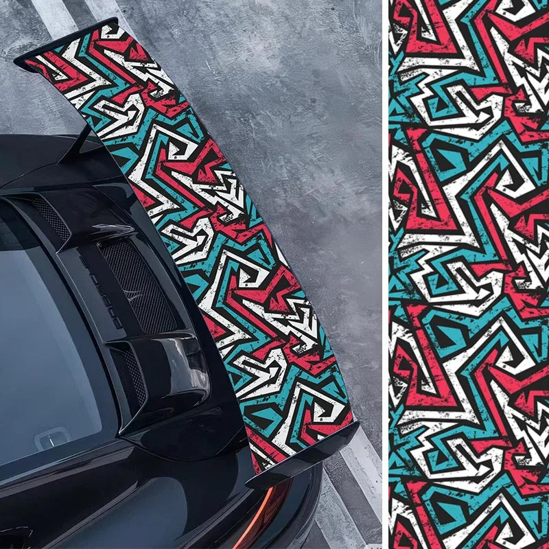 Cartoon Graffiti Painting Car Film Wrap Waterproof Modification Cover Scratches Stickers for Auto Bicycle Motorcycle Skateboard Car Mobile World