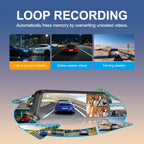 4-Channel Rearview Mirror Dash Camera 360° Recording Car DVR Interior WiFi App 1080P Night Vision 24H Parking Monitor Car Mobile World