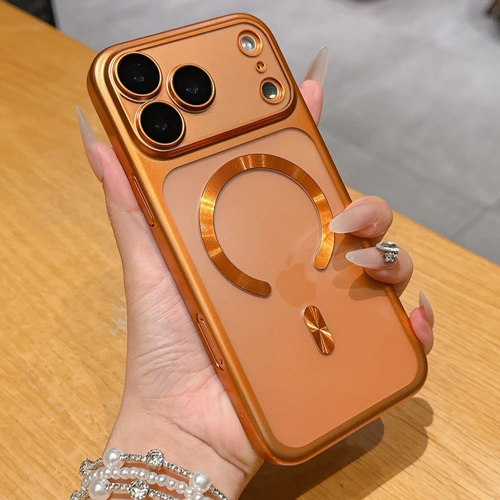 Luxury Matte Translucent Magnetic Case For iPhone 17 Pro Max 17Pro 17 Air For Magsafe Wireless Charging Camera Protector Cover Car Mobile World