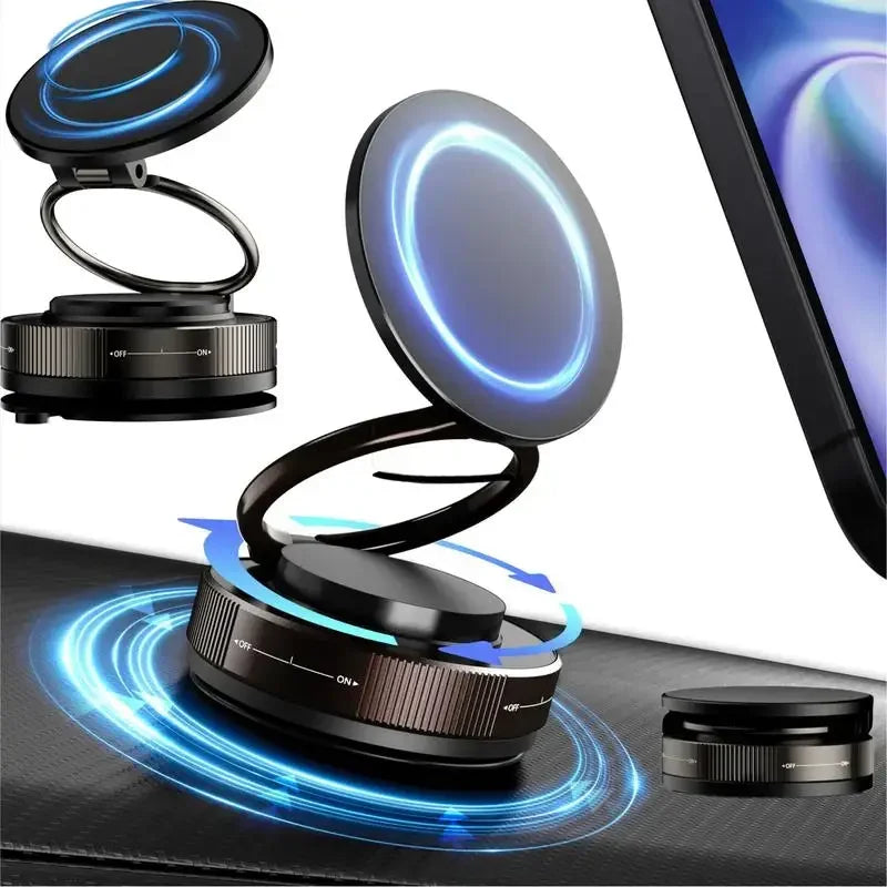 360° Foldable Magnetic Phone Mount! 2025 New Vacuum Suction Cup, Ultra-Strong Adsorption Alloy Bracket for Cars & Desktops CM World