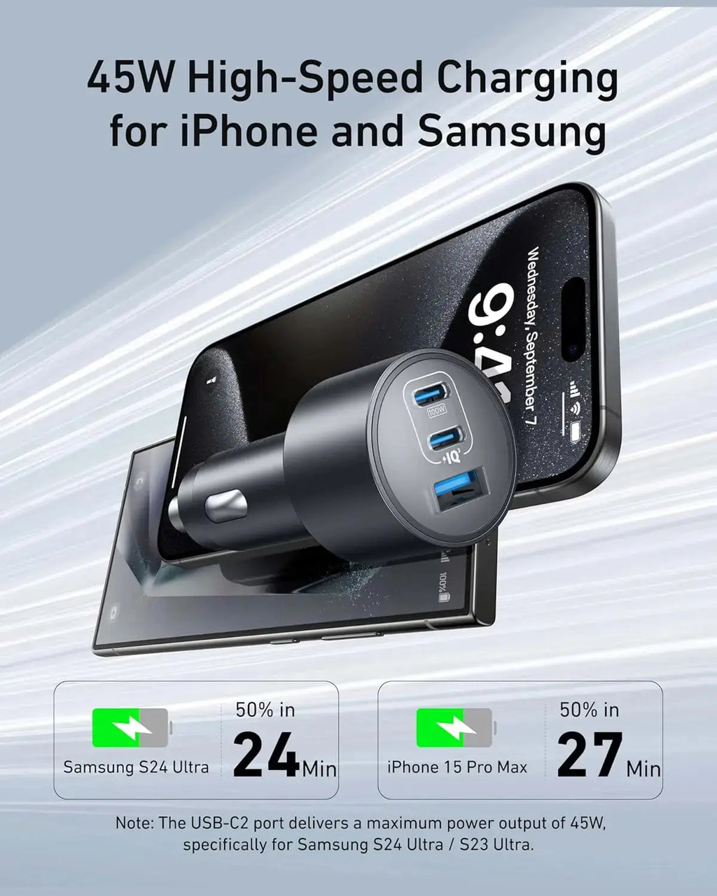 Anker USB-C Car Charger for iPhone 16, 167.5W Max 3-Port Ultra-Compact Type-C Fast Phone Car Charger Car Mobile World
