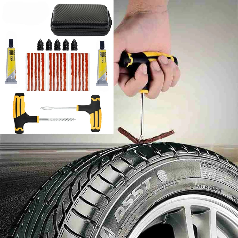 2026-HOT Car Tire Repair Kit Puncture Plug Tools Tyre Puncture Emergency for Tire Strips Stirring Glue Repair Tool Kit
