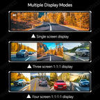 4K Dash Cam 4-Channel Record 1080P ADAS BSD Car DVR WIFI APP Rear View Mirror Auto Video Recorder Camera Ultra HD 24H Parking