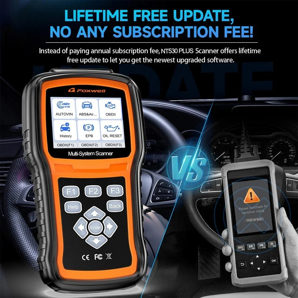 FOXWELL NT530 Plus with WIFI Pofessional Car OBD2 Scanner with 35+ Reset Function Airbag, ABS, Oil, EPB Reset Diagnostic Tools Car Mobile World