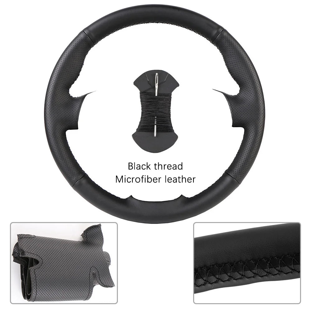 OEM Style For Suzuki Grand Vitara 2007 2008 2009 2010 2011 - 2013 Microfiber Leather Car Steering Wheel Cover Auto Accessories CM World