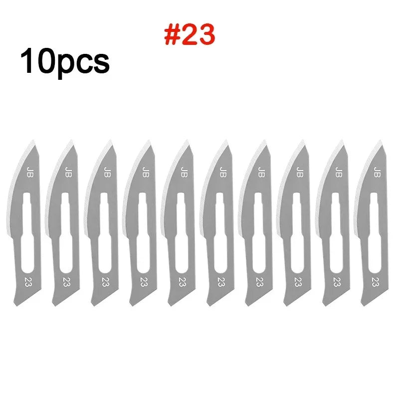 Carbon Steel Carving Metal Scalpel Knife Handle Blades Number 11 23 Surgical Medical Practicing Cutting Sculpting Repairing Tool CM World