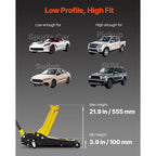 SucceBuy Low Profile Floor Jack 4 Ton Capacity with Dual Pistons Lift Pump Hydraulic Trolley Car Lift for Sport Utility Vehicle