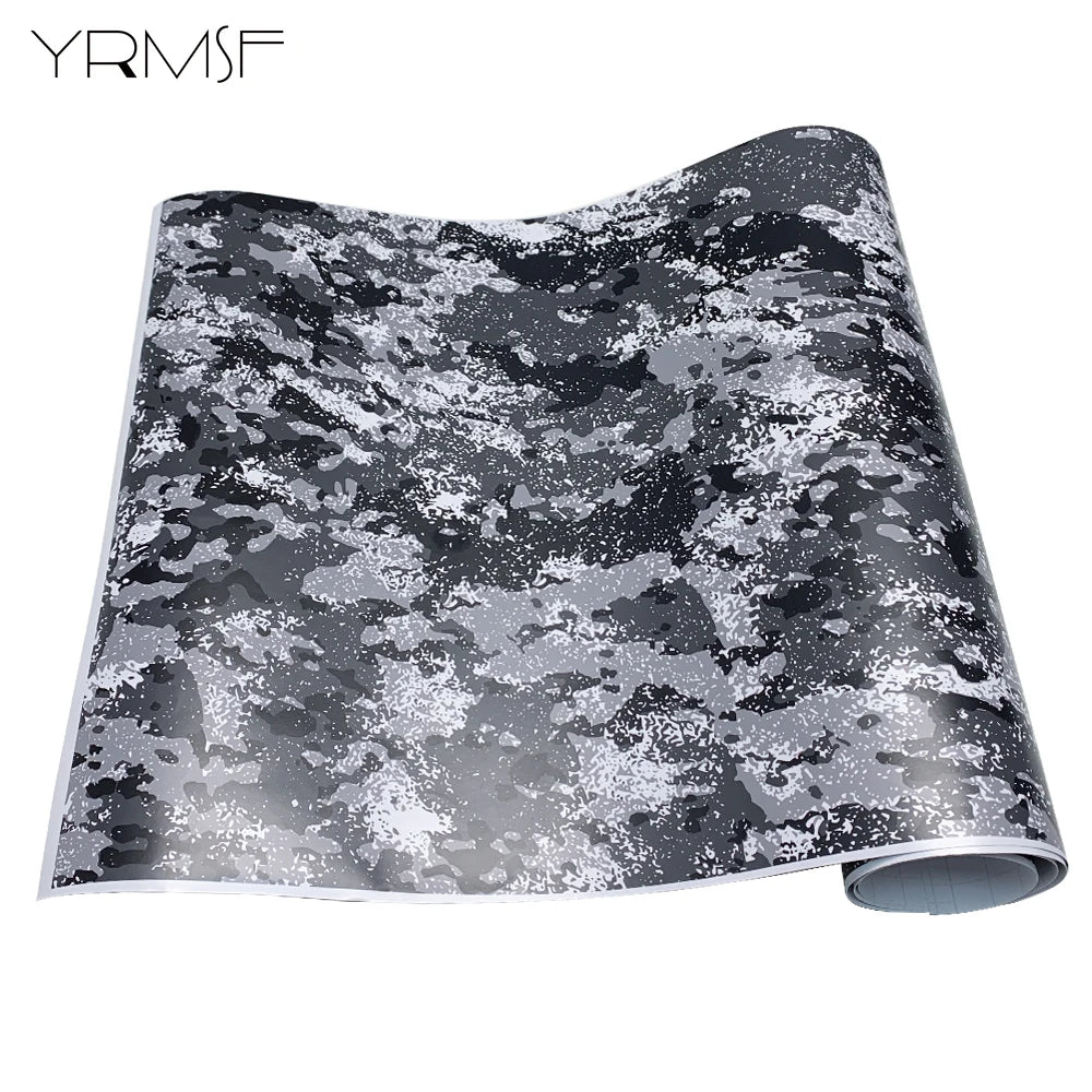 Camouflage Film Wrap Foil Car Livery Waterproof Car Wrapping Sticker Black Vinyl for Motorcycle Vinyls Grey Body Covering Decals Car Mobile World
