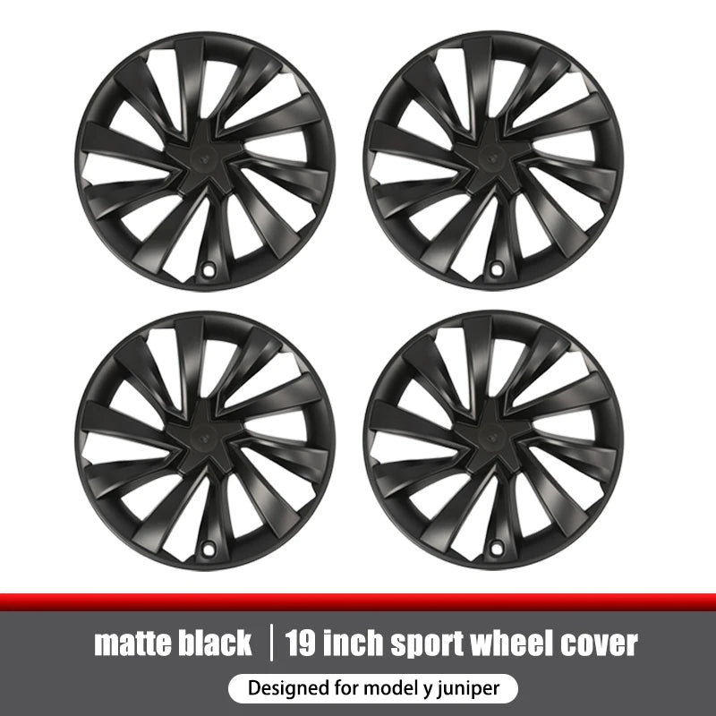 4PCS Hub Cap 19 Inch for Tesla New Model Y Juniper Crossflow Wheels Cover Performance Full Rim Tire Car Accessories 2025 2026