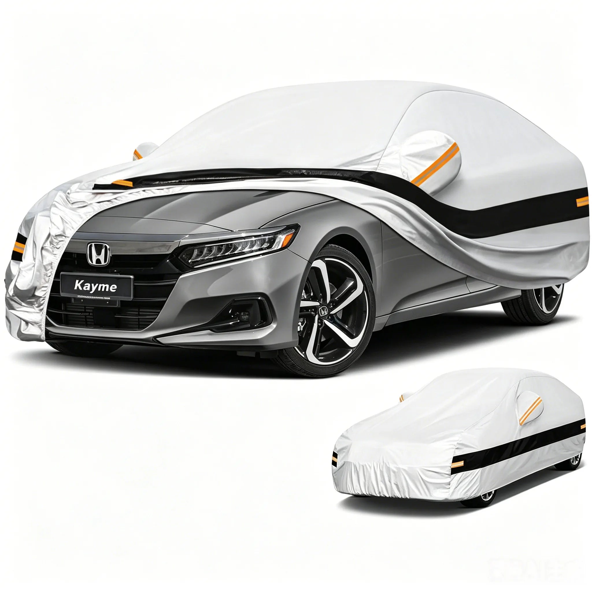 Kayme 10 Layer Car Cover All Weather 100% Waterproof Outdoor Car Covers Rain Snow UV Dust Protection For Sedan/Suv/Hattchback Car Mobile World