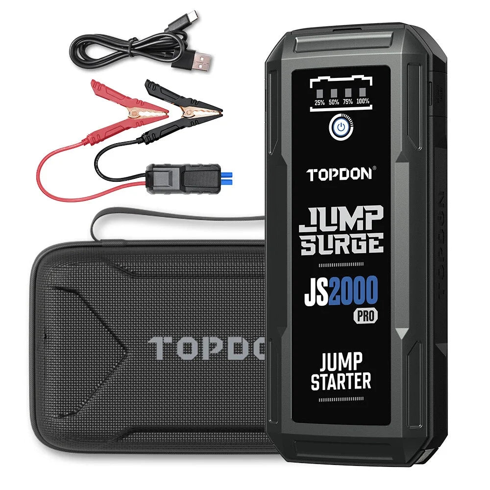 TOPDON 12V Car Jump Starter 2500A Car Battery Starter 16000mAh Power Bank Booster Auto Starting Device Emergency Start