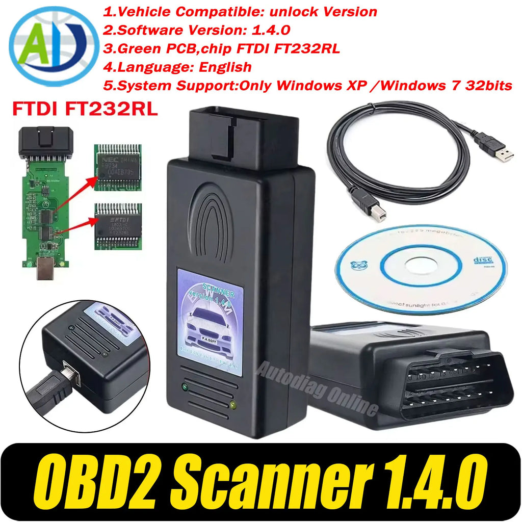 OBD2 Diagnostic Scan For E38 E39 E46 E53 E83 E85 V1.4.0 Code Reader Automatic Diagnostic Scanner For 3 5 7 X5 X7 Series Car Scan