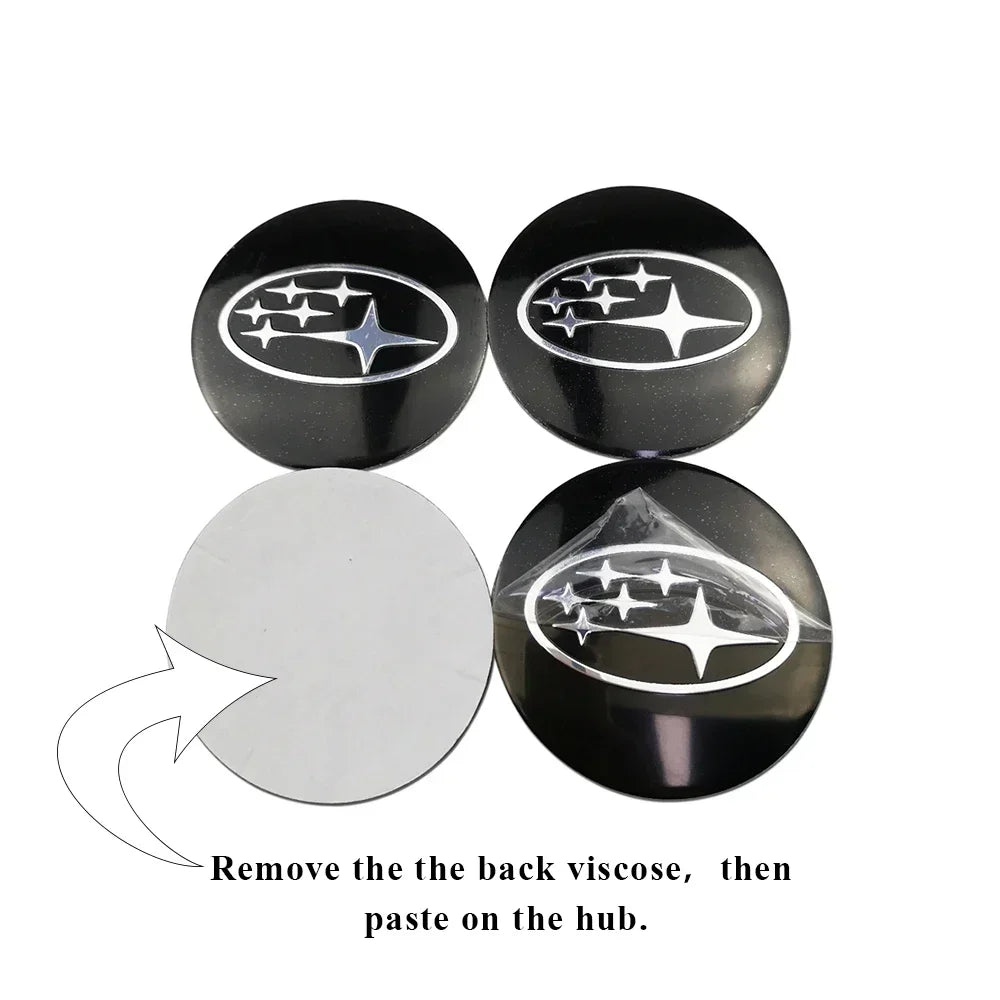 4pcs 56mm Car Wheel Center Hub Caps Sticker for Subaru Outback Legacy Forester Impreza Tribeca WRX BRZ STI Accessories CM World