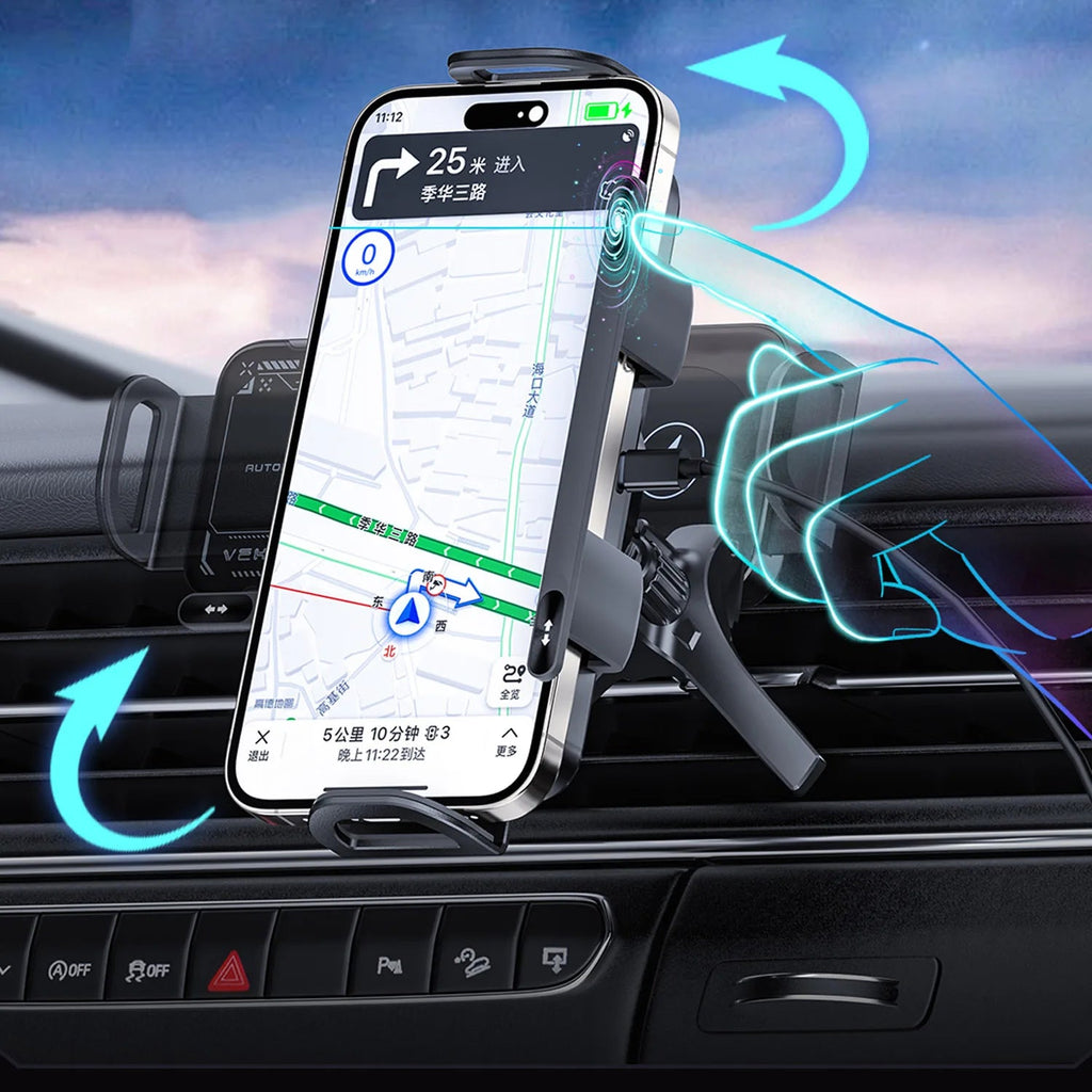 Universal Car Phone Holder Wireless Charger Phone Mount Intelligent Induction Electric Rotation Phone Holder Charger Magsafe CM World