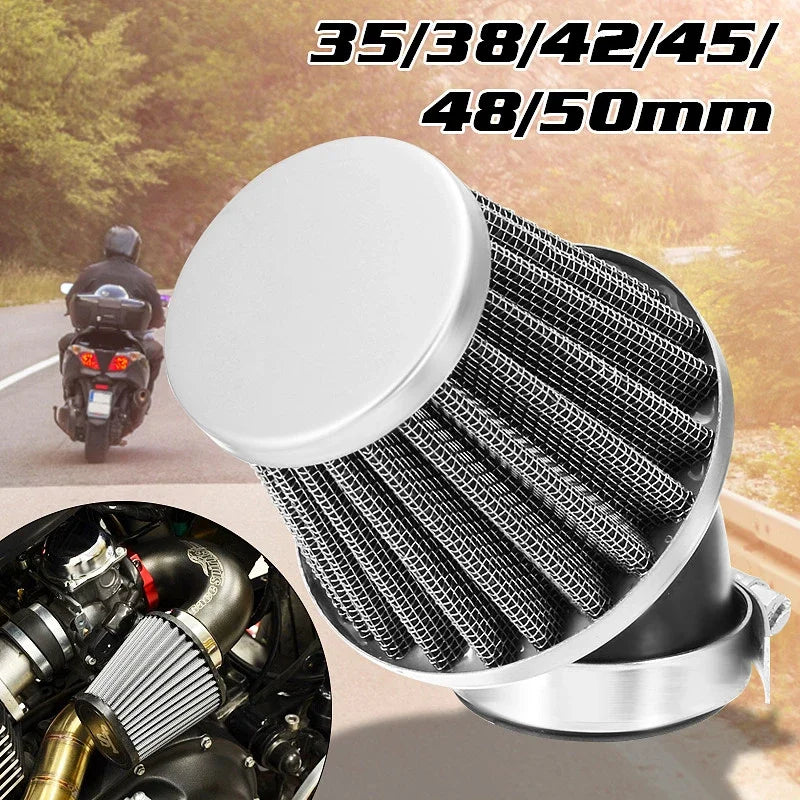 Motorcycle Air Filter 35mm 38mm 42mm 48mm 50mm Universal Fit For 50cc 110cc 125cc 140cc Motorcycle ATV Scooter Pit Dirt Bike CM World