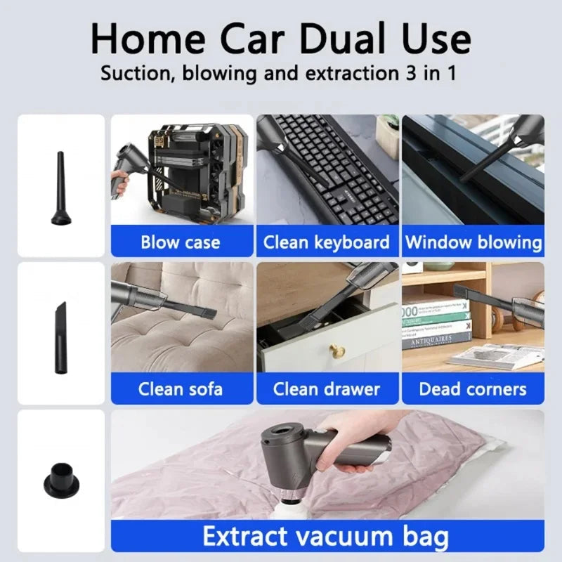 Mi 120000Pa Strong Suction Vacuum Cleaner Portable Handheld Mini Wireless Vacuum Cleaner Home Appliance For Car Home Office Car Mobile World