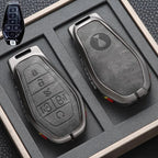 Car Key Case Cover for Denza N9 Smart Remote Key Protector Leather Car Key Case Cover Keychain Zinc Alloy Interior Accessories CM World
