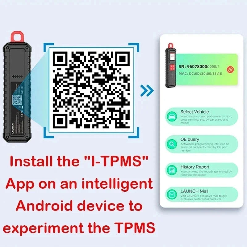 LAUNCH X431 I-TPMS TSGUN Car Tire Pressure Detector Diagnostic Tool With 433/315MHZ RF Sensor for X431 V/V+/ PRO3/ PRO3S /PAD V CM World