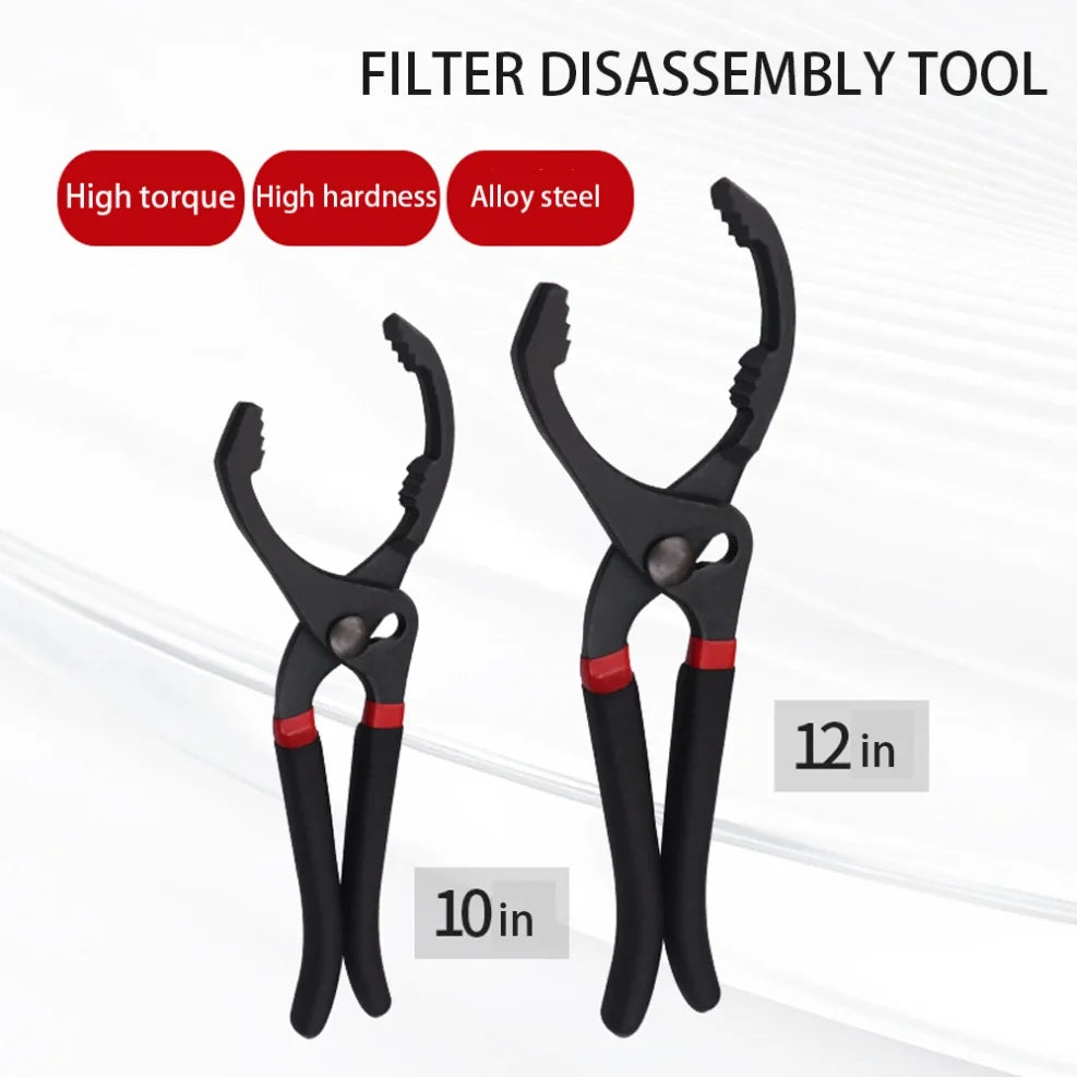 10/12 Inch Car Oil Filter Pliers Clamp Type Wrench Oil Filter Remove Disassembly Tool Filter Element Wrench for Truck Repair Car Mobile World