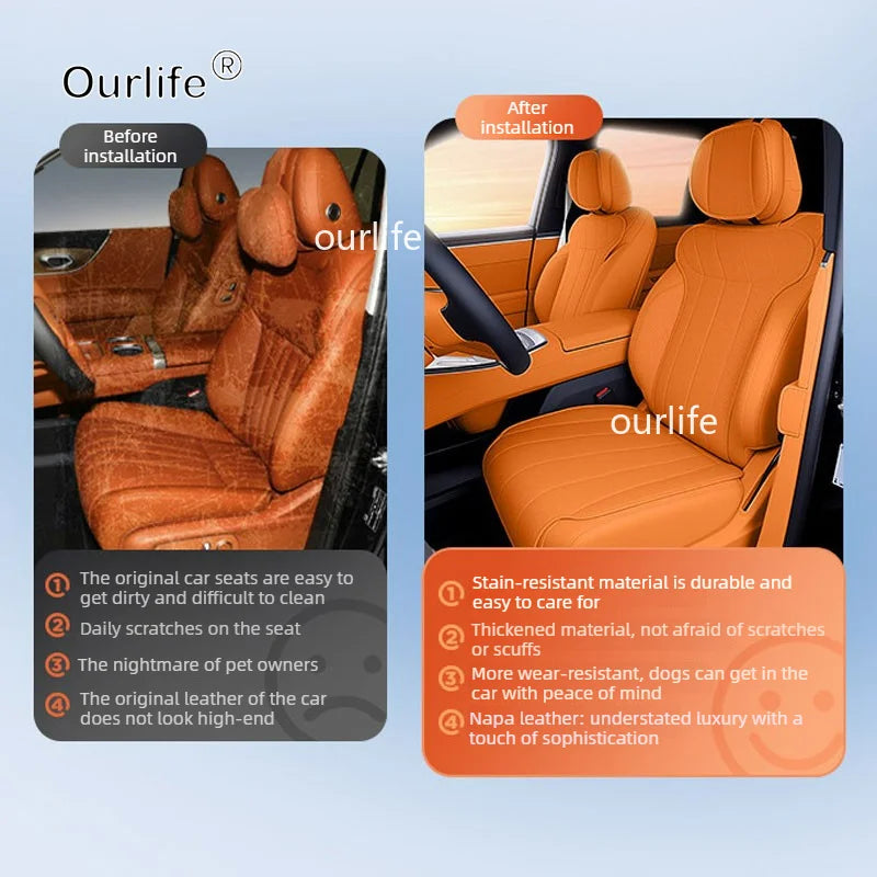 For Trumpchi GAC S9 2026 2025 2027 6-Seat car custom-fit seat covers all-season breathable leather seat covers Auto Accessories