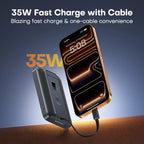 QOOVI Qi2 35W Magnetic Power Bank 10000mah Portable Charger For MagSafe 15W Wireless Fast Charging For iPhone 17 16 15 iWatch Car Mobile World