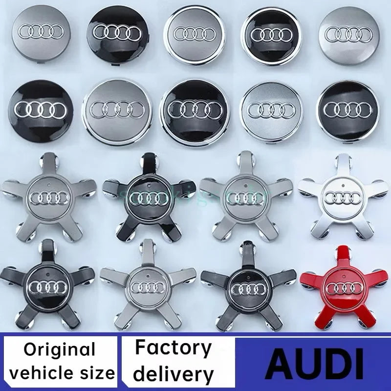 Audi 4pcs 60mm 61mm 68mm 69mm 123mm Car Styling Wheel Center Cap Hub Covers Badge for Audi A3 A4 A5 A6 A7 A8 S4 S6 Sticker CM World