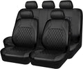 Premium Faux Leather Car Seat Covers Full Set, Airbag Compatible, Universal Fit for Cars Trucks SUVs CM World