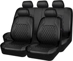 Premium Faux Leather Car Seat Covers Full Set, Airbag Compatible, Universal Fit for Cars Trucks SUVs CM World