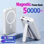 Lenovo Original Magnetic 50000mAh Powerbank External Battery Portable Charger Fast Charging For Apple iPhone Magsafes Power Bank Car Mobile World