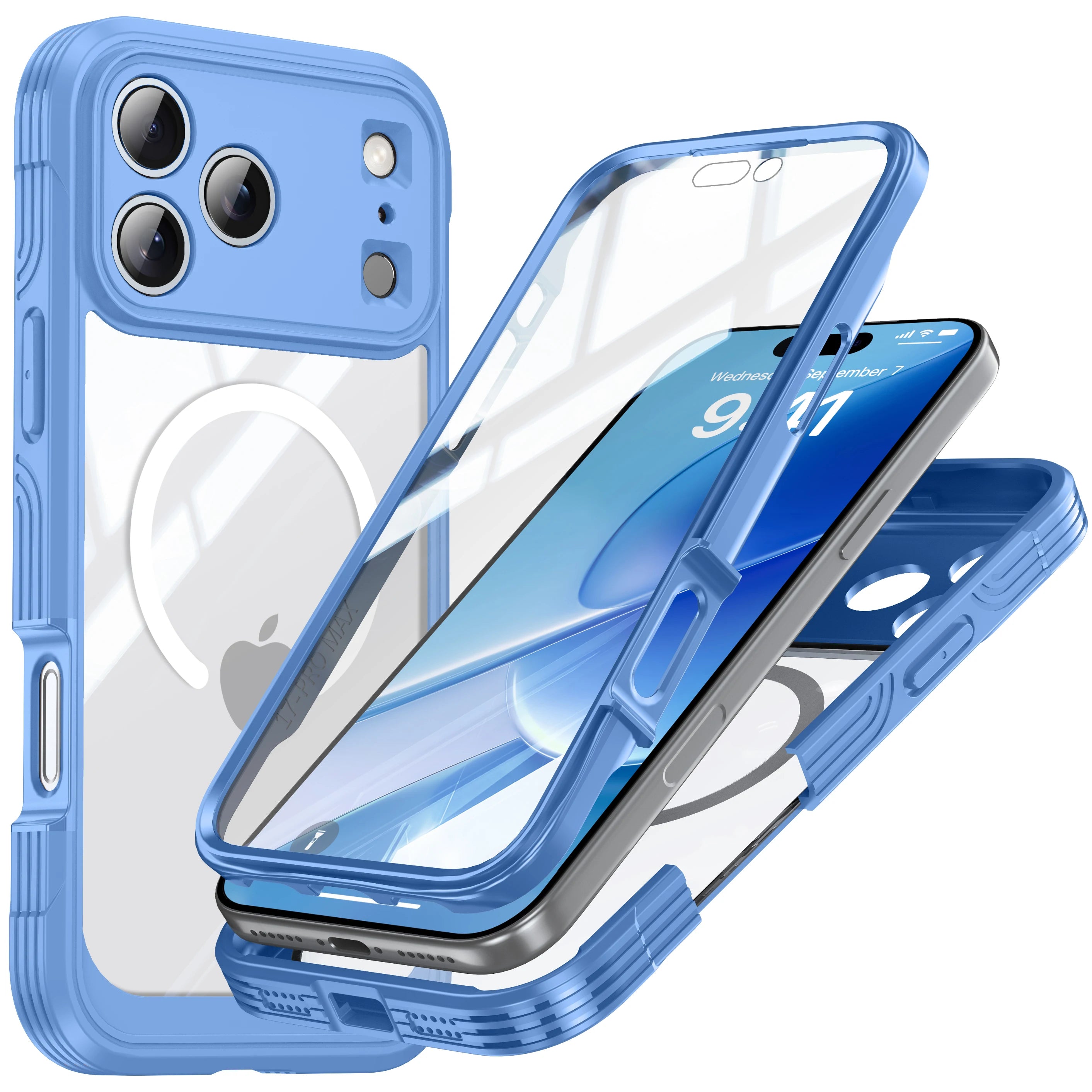 Brand new color magnetic shockproof and dustproof transparent phone case - Compatible with iPhone 17/17 Air/17 Pro/17 Pro Max Car Mobile World