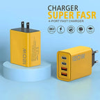 Total 120W Phone Charger Fast Charging Quick Charger PD USB Type C Wall Adapter For iPhone 16 15 Xiaomi 14 Huawei Redmi Oneplus Car Mobile World