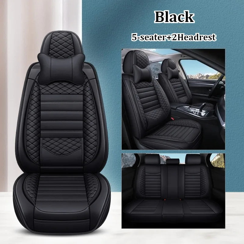 Luxurious PU leather  car seat cover, 3D wing & fixed lumbar support - Soft, comfortable and durable, suitable for most Car CM World