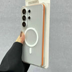 For Samsung Galaxy S26 Ultra S26+ 5G Case Hard Matte Magnetic MagSafe Luggage Stripe Slim Cover For Galaxy S26 Plus Shell Bumper