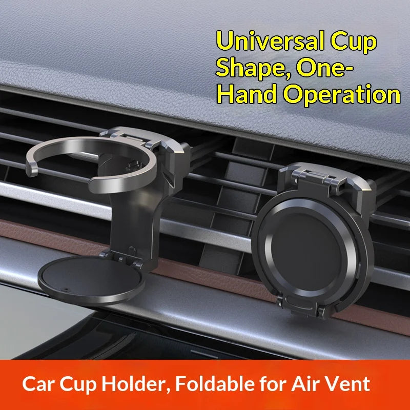Car Folding Air Outlet Cup Holder, Car Beverage Rack Vehicle-mounted Water Cup Holder Beverage Fixed Bracket Cup Holder CM World