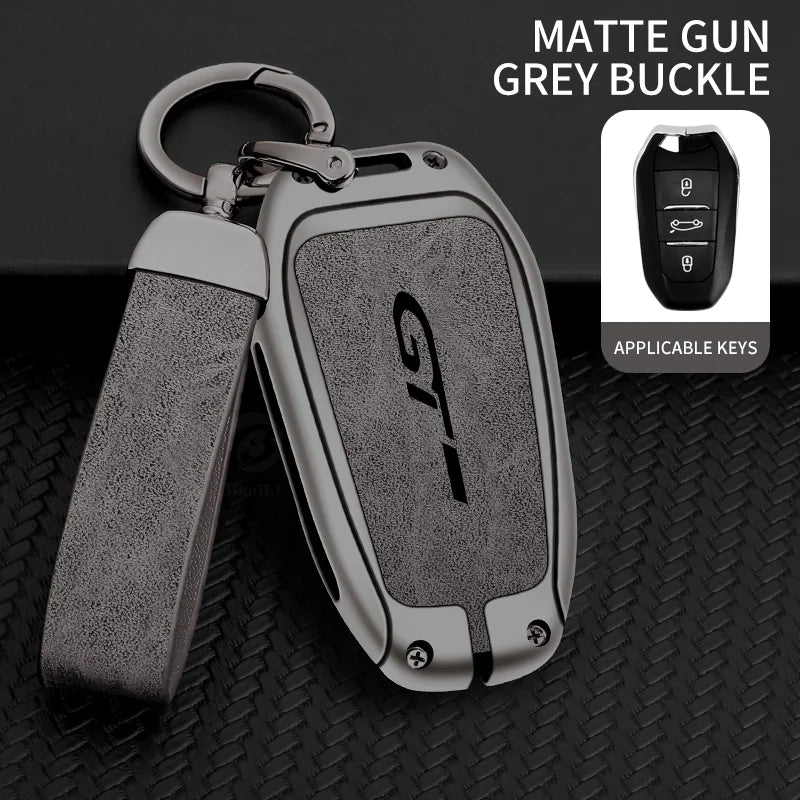 Car Zinc Alloy Key Case Bag For Peugeot GTLine 207 307 407 208 308 408 508 2008 3008 4008 5008 RCZ Car Key Chain Metal Key Shell