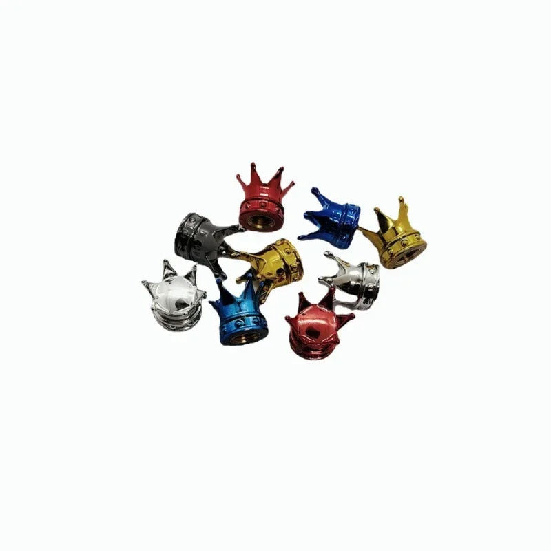 4 PCS Universal Crown Wheel Valve Covers Air Dustproof Waterproof Car Motorcycle Tyre Rim Covers Car Decoration Valve Caps CM World