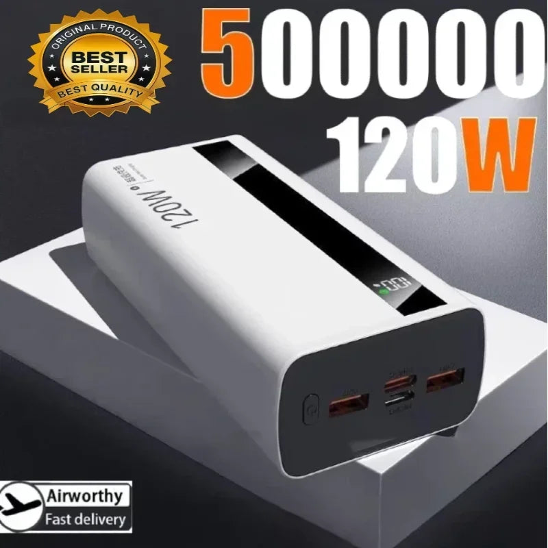 For  Xiaomi 120W 200000mAh High Capacity Power Bank Super Fast Charging Portable External Battery Power Bank For Iphone Samsung Car Mobile World