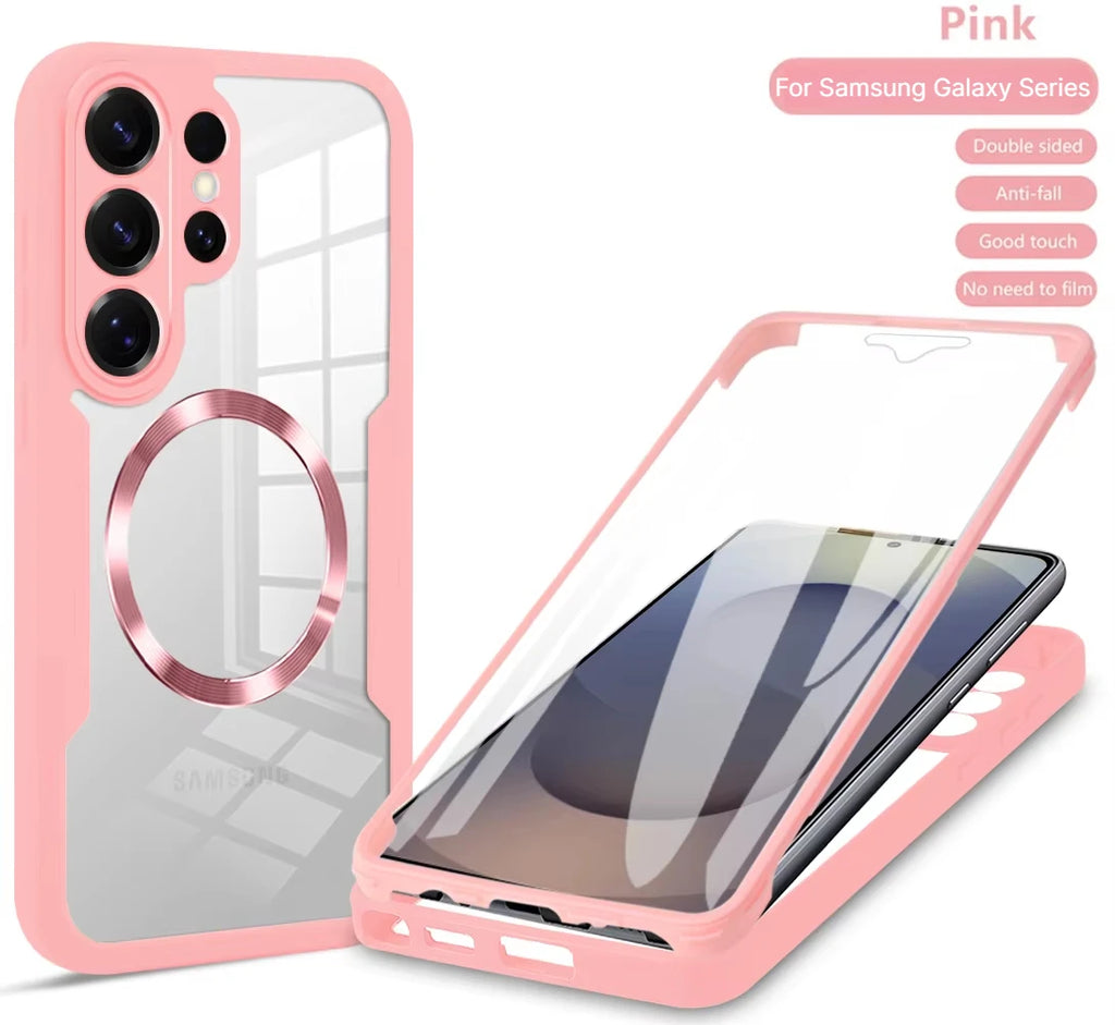 360 Full PTE Protection Screen Clear Magnetic Case For Samsung Galaxy S26 S25 Edge S24 S23 S22 Ultra PLUS FE A07 A56 A36 A26 A16
