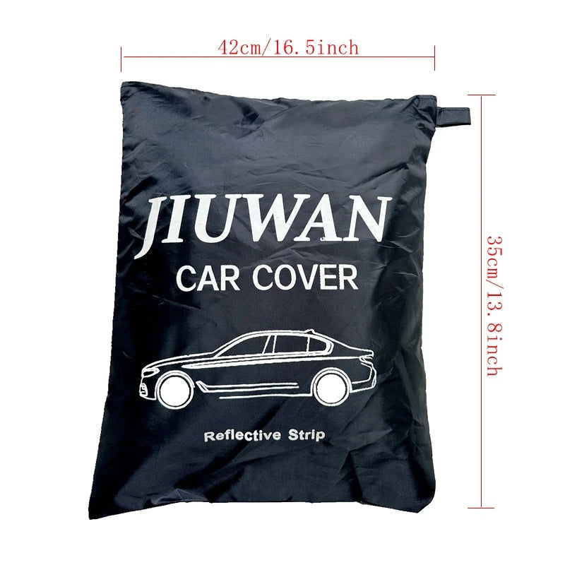 Car Cover Full Exterior Black Auto Cover Sunshade Dustproof Protection With Reflective strips Universal for Hatchback Sedan SUV Car Mobile World